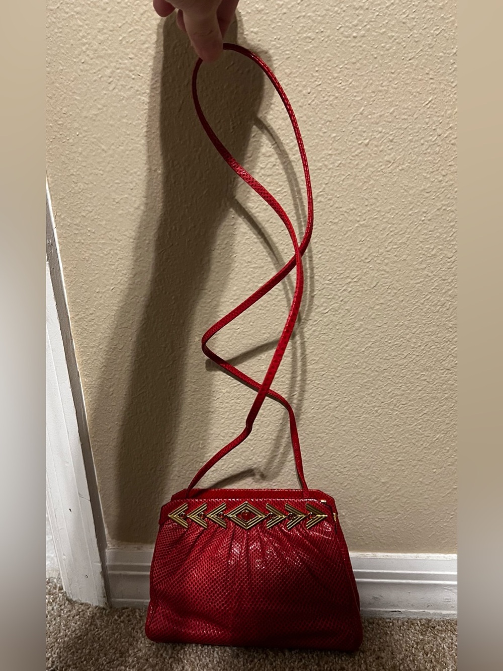 Vintage Judith Leiber Red Lizard
Shoulder Bag/Clutch